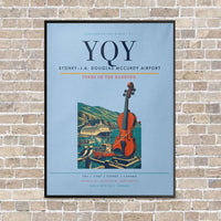 Thumbnail for Sydney–J.A. Douglas McCurdy Airport YQY vertical canvas print - framed - light blue background