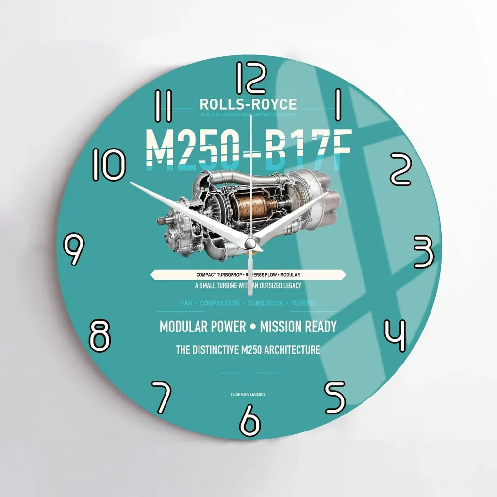 M250-B17F design on turquoise no frame wall clock