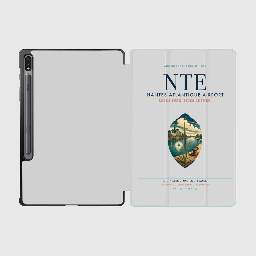 Nantes Atlantique Airport (NTE) design on light gray samsung tablet tablet case