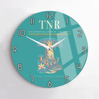 Thumbnail for Ivato International Airport (TNR) design on turquoise no frame wall clock