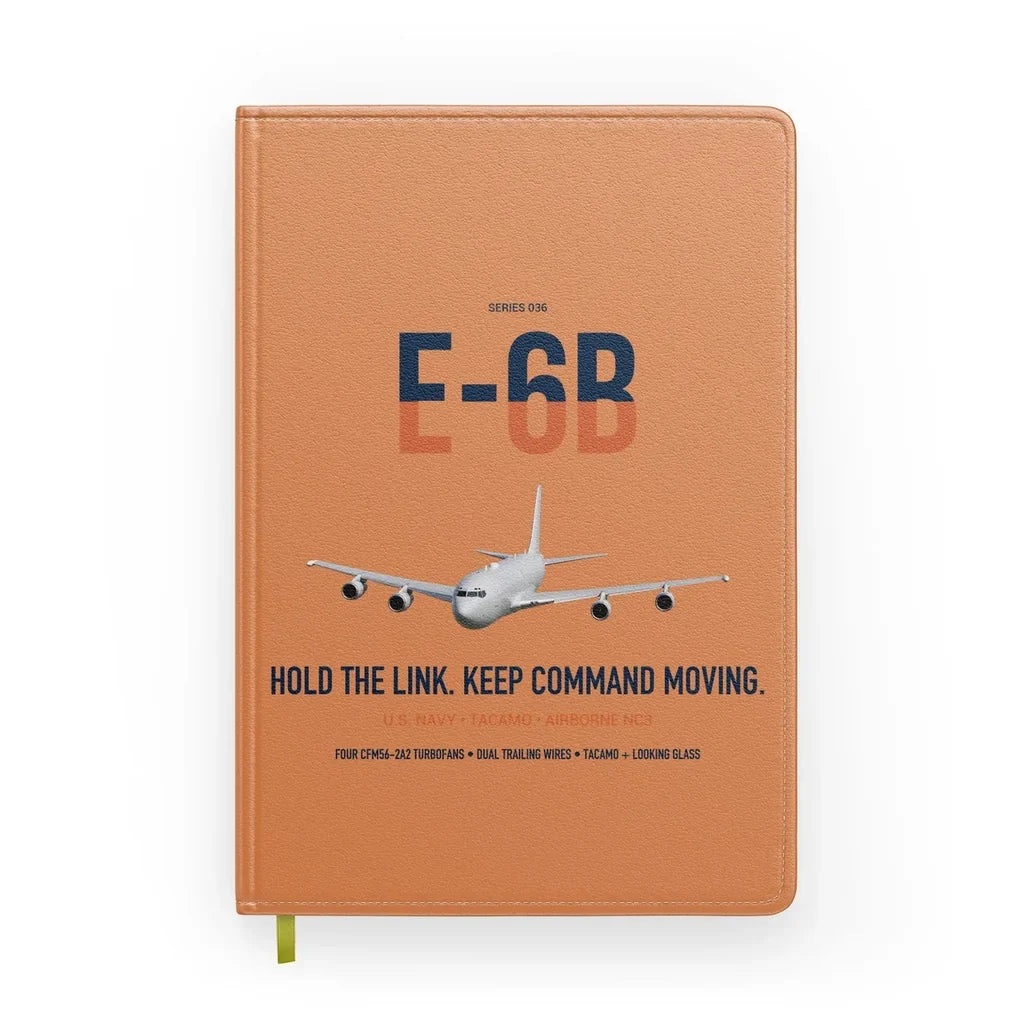 E-6B Mercury design on orange notebook