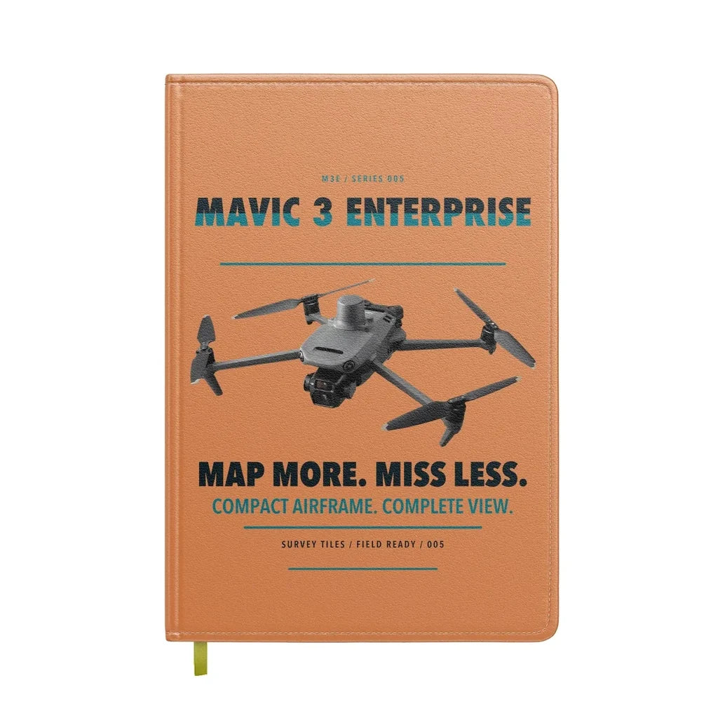 DJI Mavic 3 Enterprise design on orange notebook