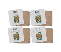 Thumbnail for Aeropuerto Internacional de Guanajuato (BJX) design on light gray 4 pieces set coaster