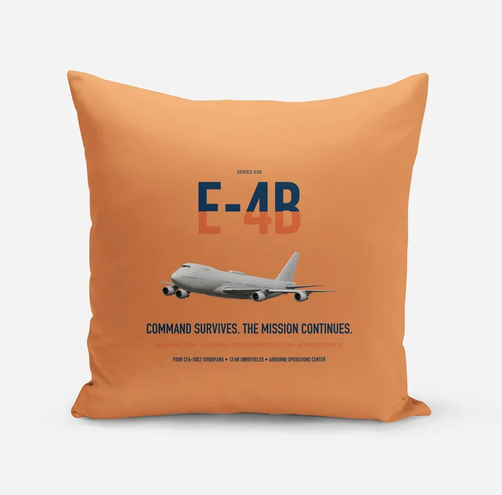 E-4B Nightwatch design on orange pillow