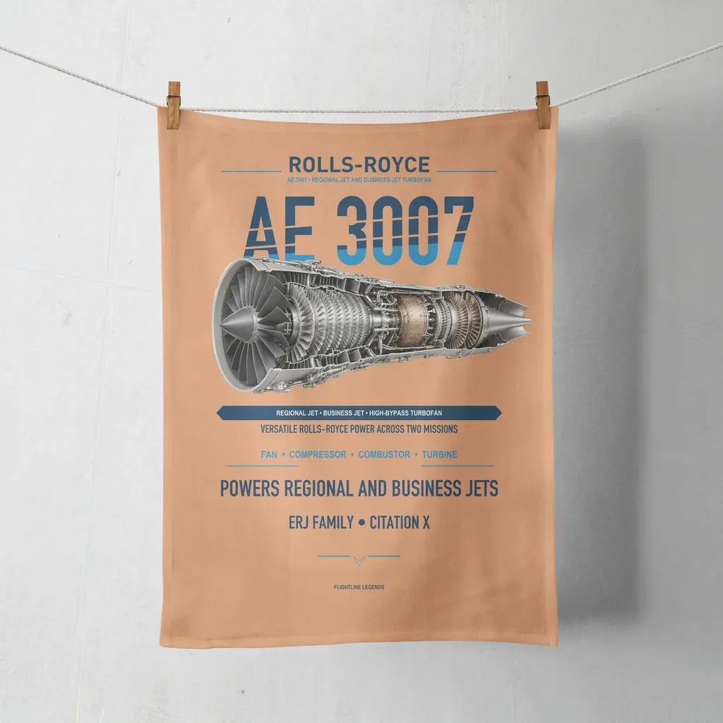 AE 3007 design on orange towel