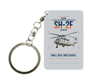 Thumbnail for Kaman SH-2F Seasprite design on light gray designed key chain, double-side print