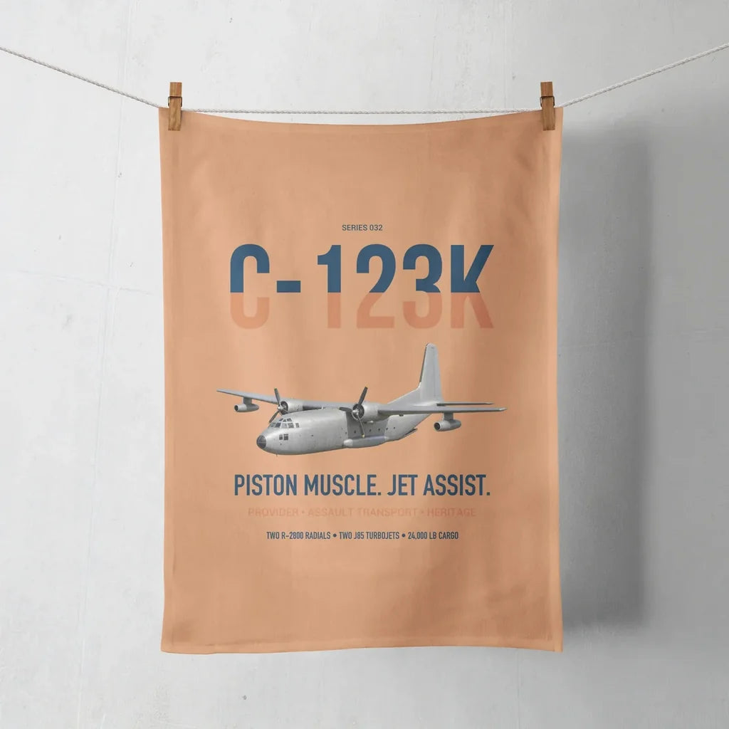 C-123K Provider design on orange towel