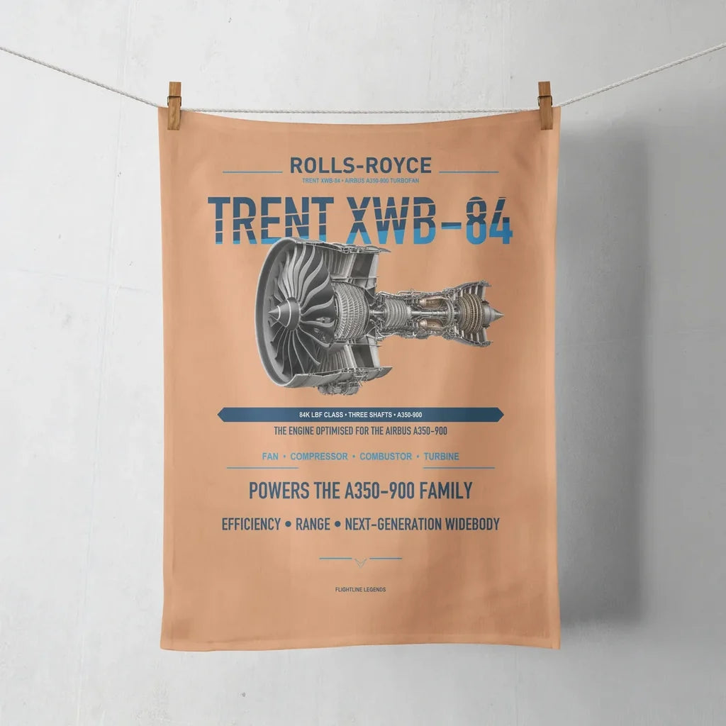 TRENT XWB-84 design on orange towel