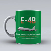Thumbnail for E-4B Nightwatch design on green ceramic mug, double-side print