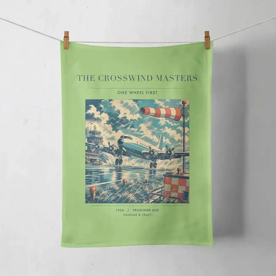 VINTAGE G4109 - The Crosswind Masters - Designed Towels design on lightgreen