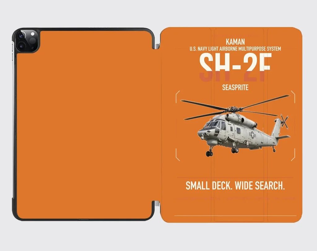 Kaman SH-2F Seasprite design on orange ipad tablet case