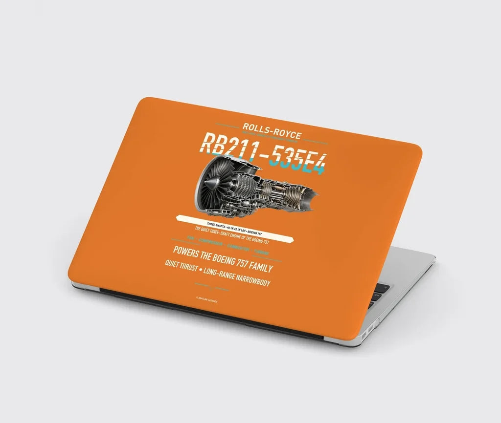 RB211-535E4 design on orange MacBook case