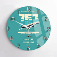 Thumbnail for Boeing 757-300 design on turquoise no frame wall clock