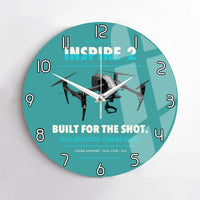 Thumbnail for DJI Inspire 2 design on turquoise no frame wall clock