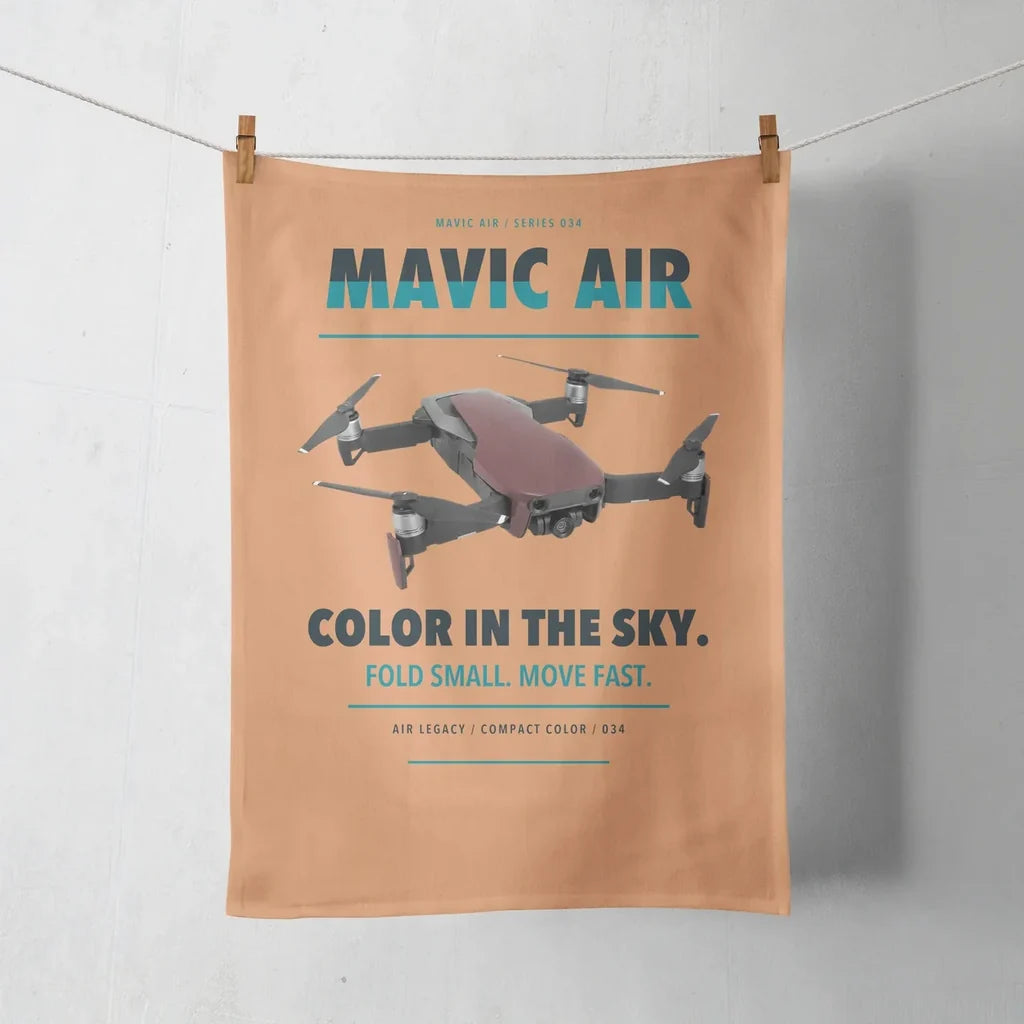 DJI Mavic Air design on orange towel