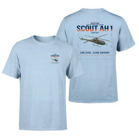 Thumbnail for Westland Scout AH1 design on light blue t-shirt, double-side print