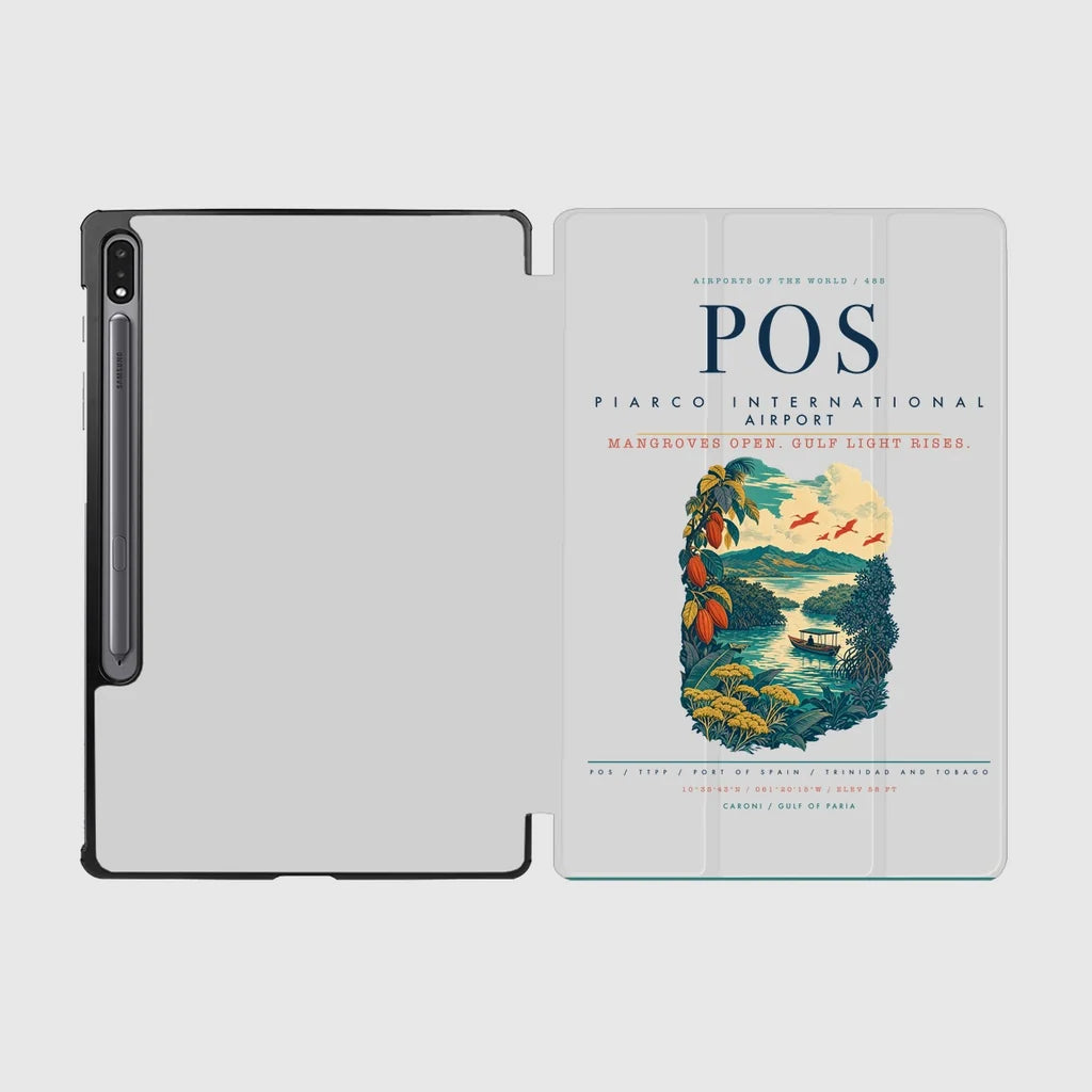 Piarco International Airport (POS) design on light gray samsung tablet tablet case