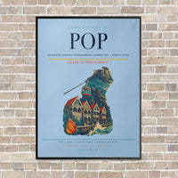 Thumbnail for Gregorio Luperón International Airport POP — Puerto Plata vertical canvas print - framed - light blue background