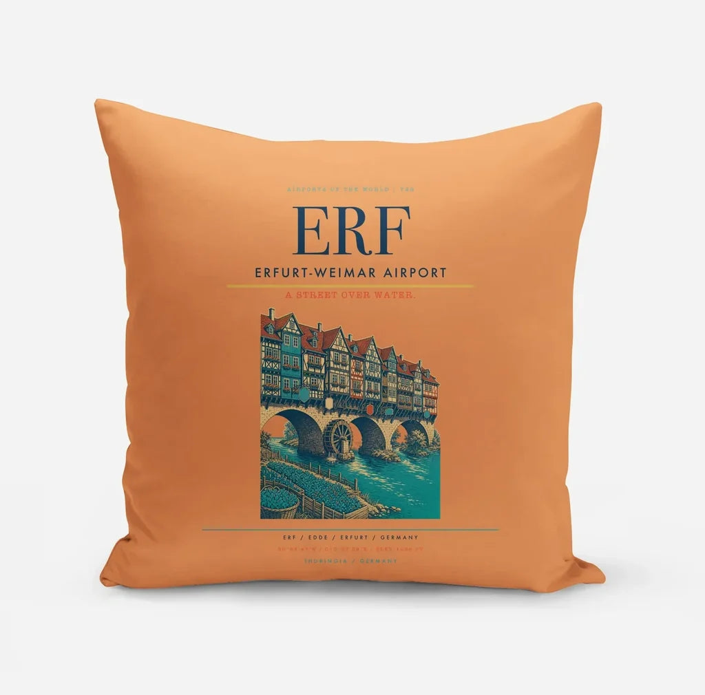 Erfurt-Weimar Airport (ERF) design on orange pillow
