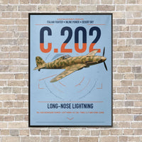 Thumbnail for Macchi C.202 Folgore vertical canvas print - framed - light blue background