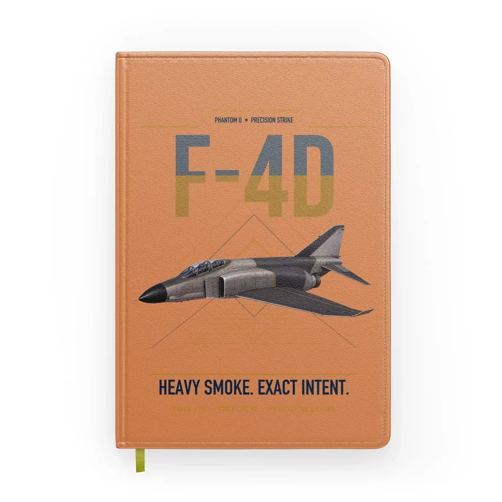 F-4D Phantom II design on orange notebook
