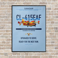 Thumbnail for Canadair CL-415EAF vertical canvas print - framed - light blue background