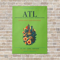 Thumbnail for Hartsfield-Jackson Atlanta International Airport ATL vertical canvas print - no frame - light green background