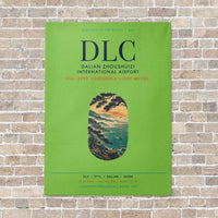 Thumbnail for Dalian Zhoushuizi International Airport DLC vertical canvas print - no frame - light green background
