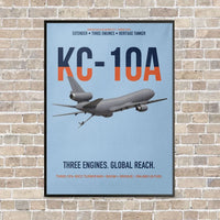 Thumbnail for KC-10A EXTENDER vertical canvas print - framed - light blue background