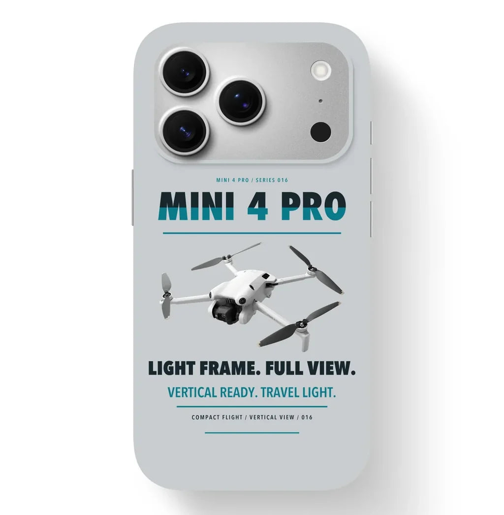 DJI Mini 4 Pro Case design on light gray iphone case
