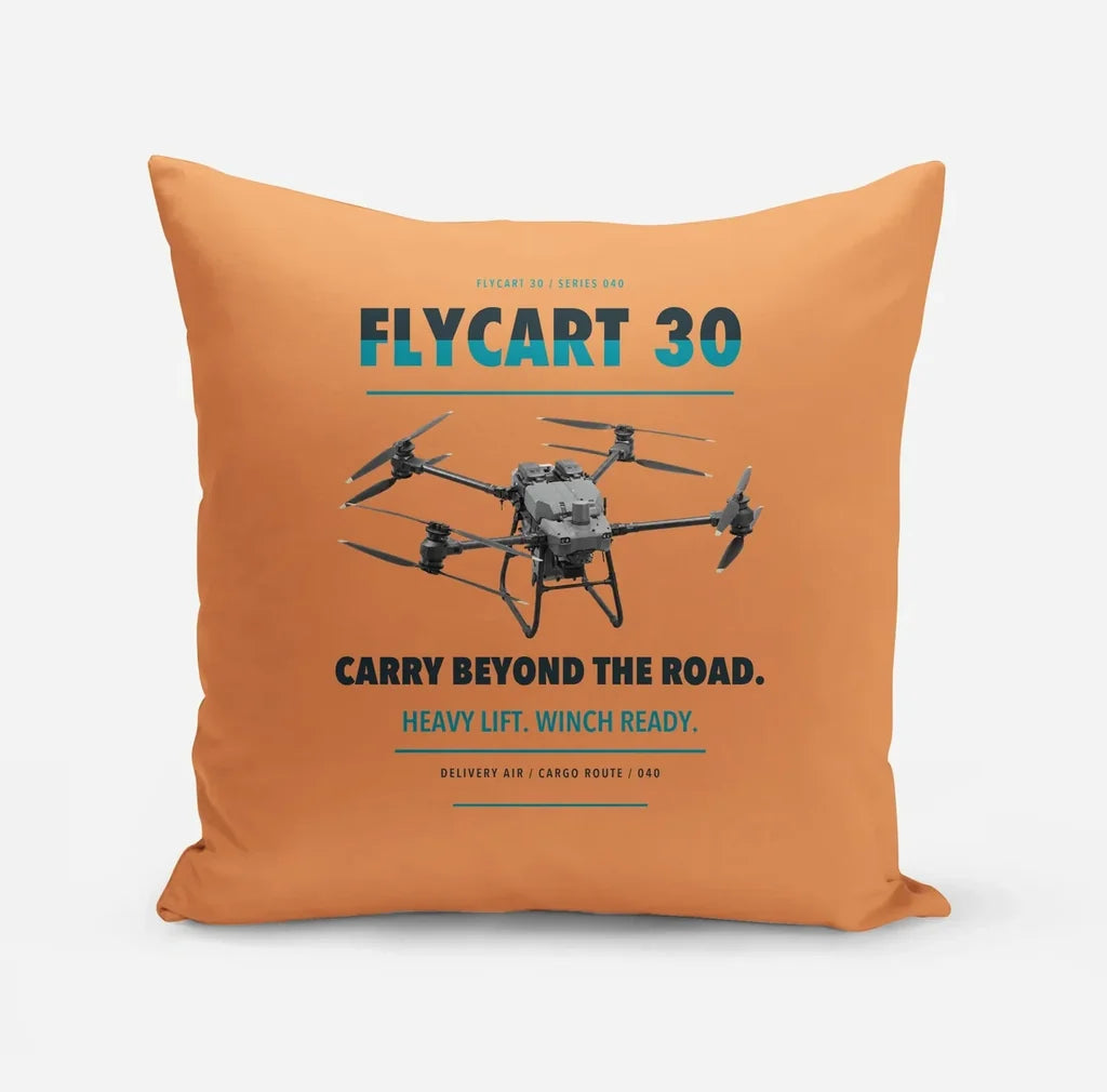 DJI FlyCart 30 design on orange pillow
