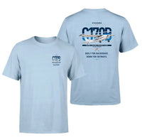Thumbnail for Cessna 170B design on light blue t-shirt, double-side print