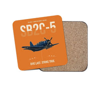 Thumbnail for SB2C-5 Helldiver design on orange 1 piece coaster