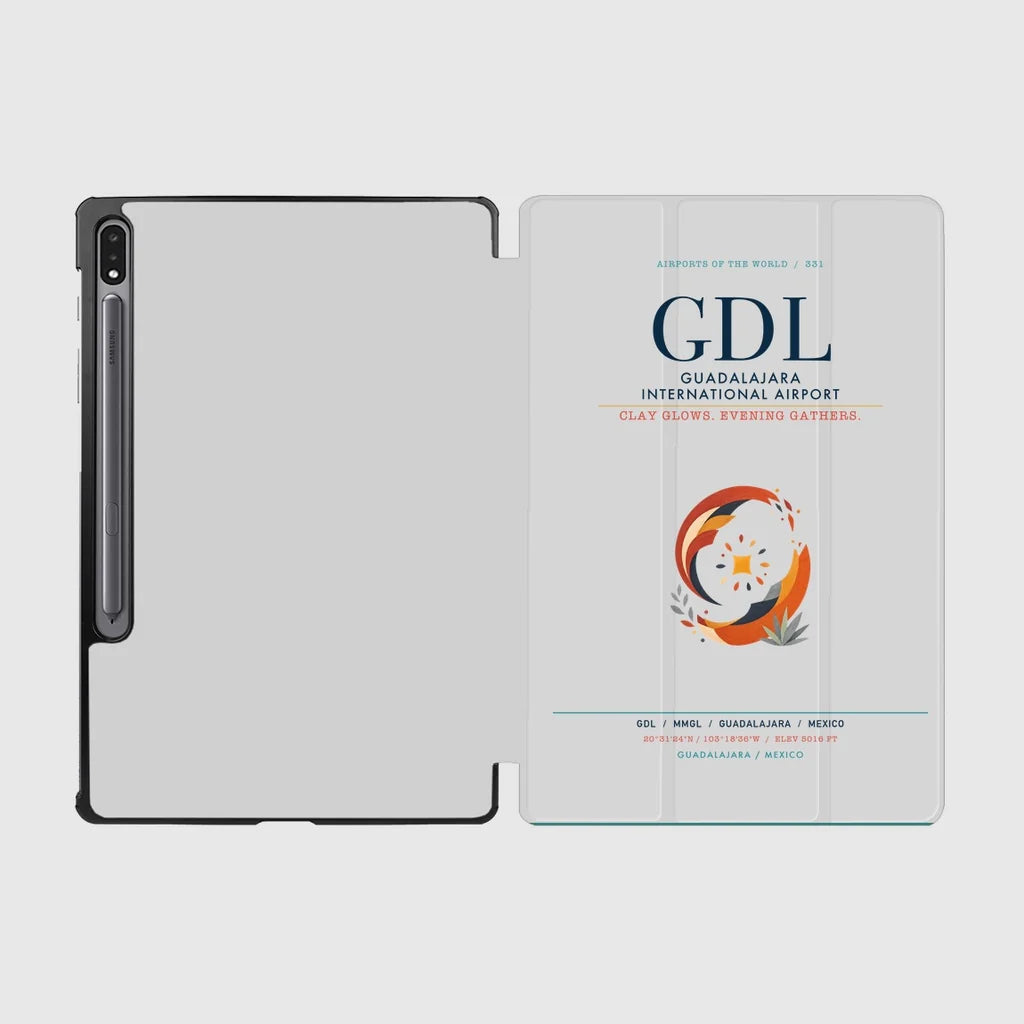 Guadalajara International Airport (GDL) design on light gray samsung tablet tablet case