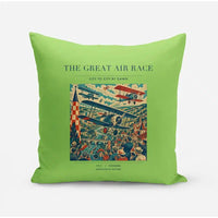 Thumbnail for VINTAGE G4003 - The Great Air Race - Designed Pillows design on lightgreen