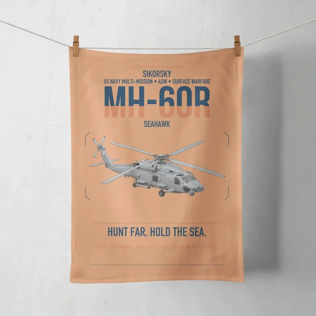 Sikorsky MH-60R Seahawk design on orange towel
