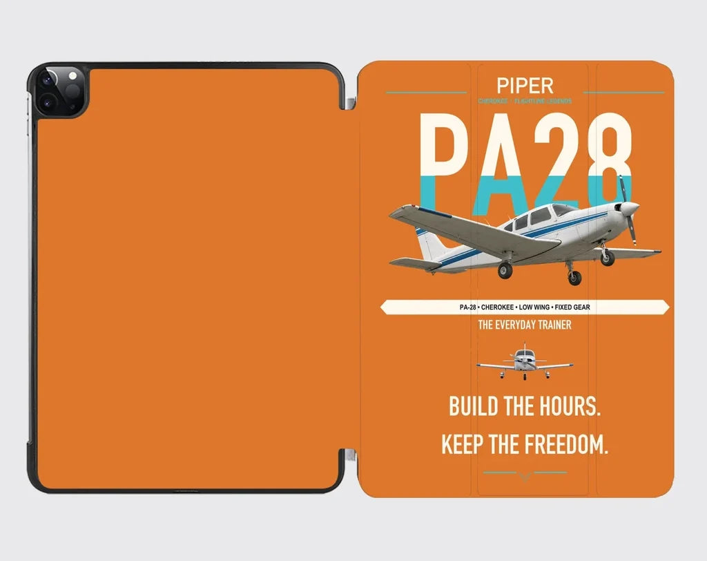 Piper PA-28 Cherokee design on orange ipad tablet case