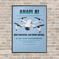Thumbnail for Parrot ANAFI Ai vertical canvas print - framed - light blue background