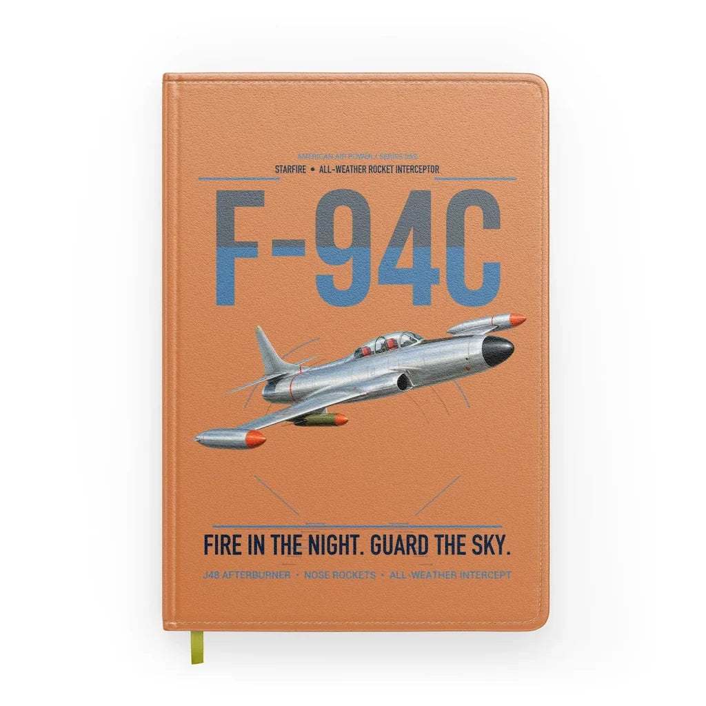 F-94C Starfire design on orange notebook