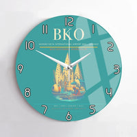 Thumbnail for Modibo Keita International Airport (BKO) design on turquoise no frame wall clock