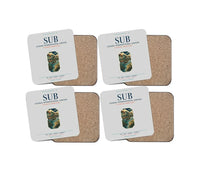 Thumbnail for Juanda International Airport Surabaya (SUB) design on light gray 4 pieces set coaster