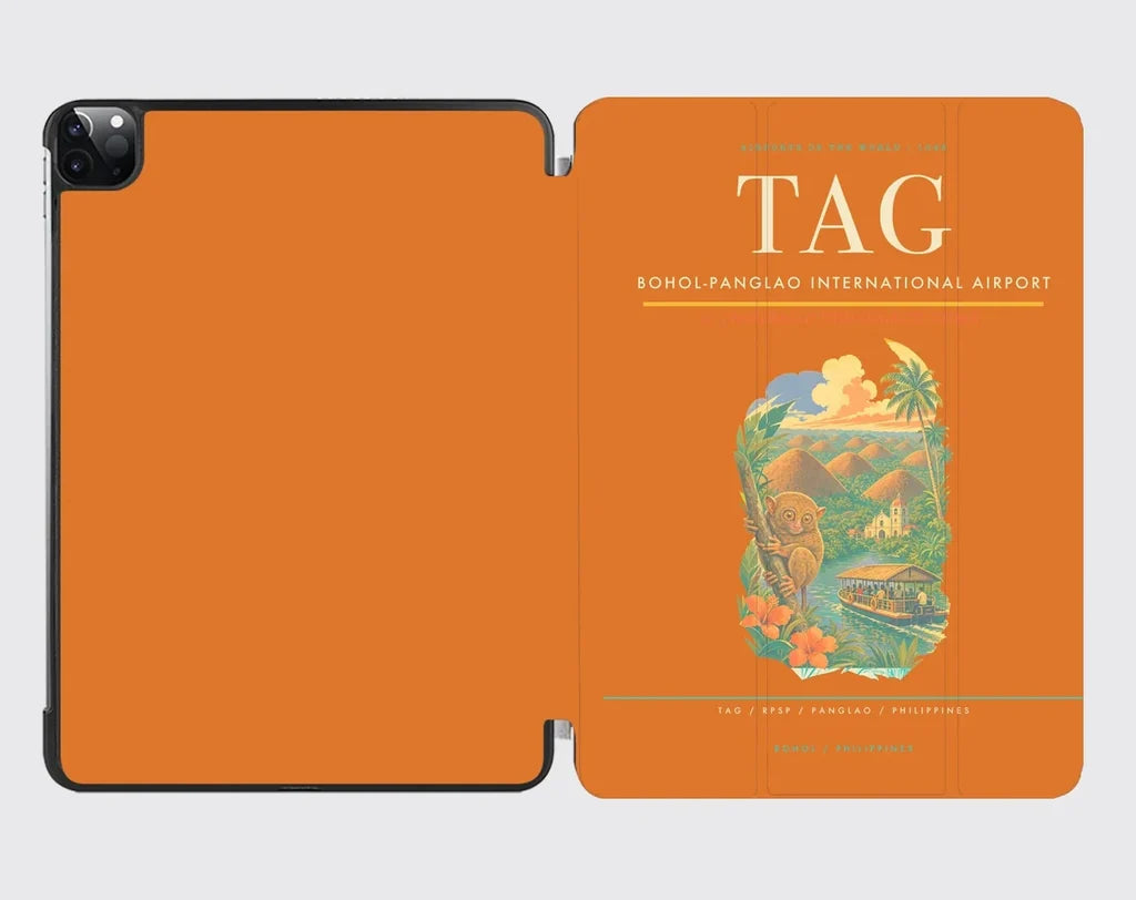 Bohol-Panglao International Airport (TAG) design on orange ipad tablet case