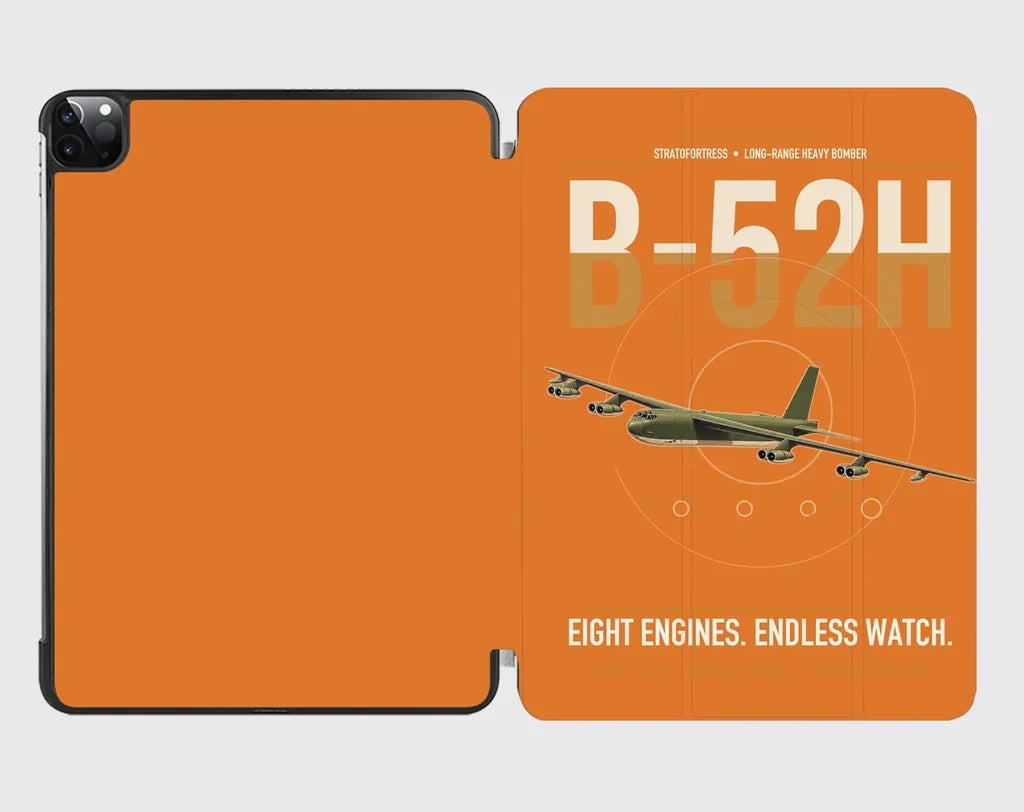 B-52H Stratofortress design on orange ipad tablet case