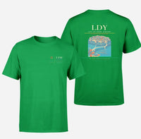 Thumbnail for City of Derry Airport (LDY) design printed on green double-side t-shirt