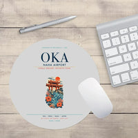 Thumbnail for Naha Airport (OKA) design on light gray round mouse pad
