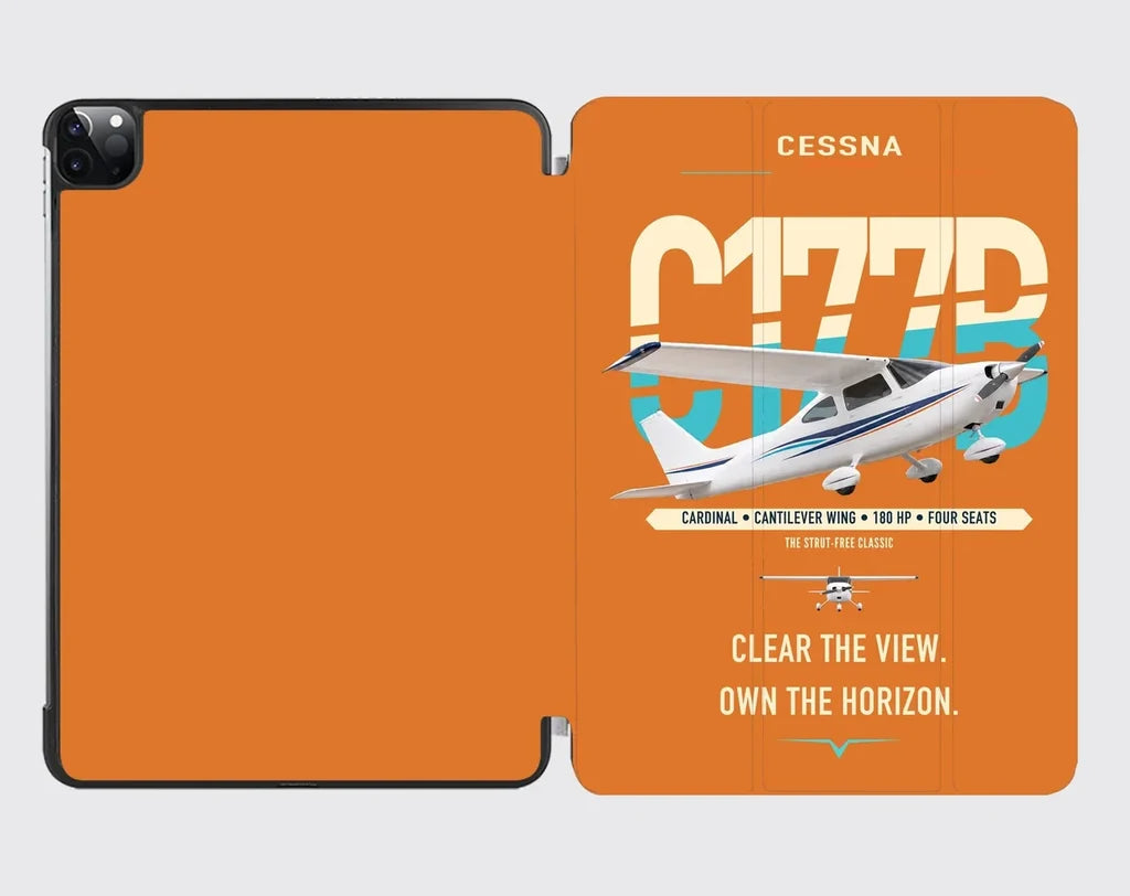 Cessna 177B Cardinal design on orange ipad tablet case