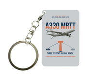 Thumbnail for Airbus A330 MRTT design on light gray designed key chain, double-side print