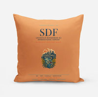 Thumbnail for Louisville Muhammad Ali International Airport (SDF) design on orange pillow