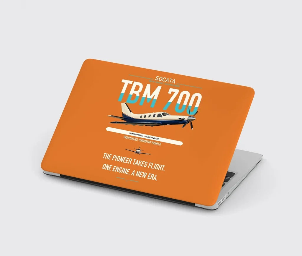 Socata TBM 700 design on orange MacBook case