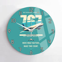 Thumbnail for Boeing 767-300F design on turquoise no frame wall clock